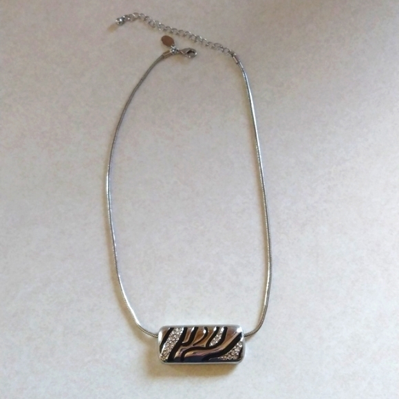 Lia Sophia Necklace with Silver and Black Slide - Picture 3 of 6